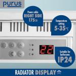 Purus 600W Electric Radiator Heater - Versatile & Safe