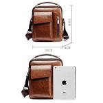 Men's PU Leather Multi-Pocket Crossbody Shoulder Bag