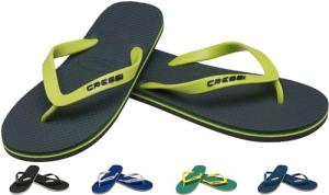 CRESSI Unisex Beach Flip Flops - Dark Green/Lime