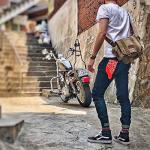 Army Green Vintage Canvas Messenger Bag