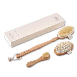 Natural Bristle Dry Brushing Body Brush Set