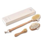 Natural Bristle Dry Brushing Body Brush Set