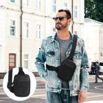 Black Sling Crossbody Bag for Travel and Sports