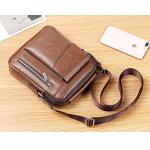Men's PU Leather Multi-Pocket Crossbody Shoulder Bag