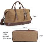 Oversized Canvas Duffel Bag with PU Handle