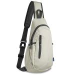 Lightweight Canvas Crossbody Sling Bag - Light Grey