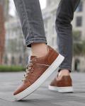 Comfy Brown Leather Casual Shoes for Men