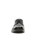 Clarks Black Leather Tilden Cap Derby Shoes