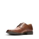 Clarks Men's Dark Tan Leather Derbys, Size 9