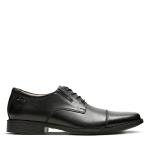 Clarks Black Leather Tilden Cap Derby Shoes