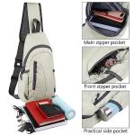 Lightweight Canvas Crossbody Sling Bag - Light Grey