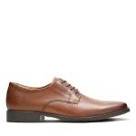 Clarks Men's Dark Tan Leather Derbys, Size 9