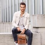 Men's PU Leather Crossbody Messenger Shoulder Bag