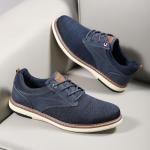Men's Classic Blue Lace-up Oxfords Sneakers