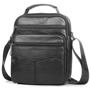 Men's Leather Shoulder Bag - Casual Travel Tote