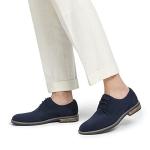 Navy Suede Lace-Up Derby Shoes for Men