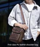 Men's PU Leather Crossbody Shoulder Bag