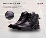 Black Leather Lace-Up Work Shoes for Men