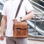 Men's PU Leather Crossbody Messenger Shoulder Bag