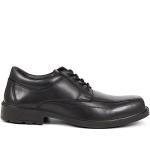 Men's Black Leather Lace-Up Brogues - Size 9