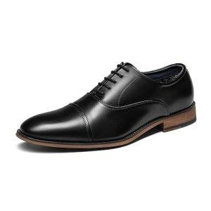 Bruno Marc Men's Black Lace-Up Leather Oxfords