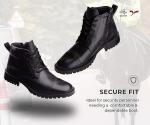 Black Leather Lace-Up Work Shoes for Men