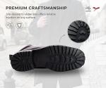 Black Leather Lace-Up Work Shoes for Men