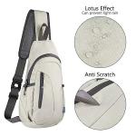 Lightweight Canvas Crossbody Sling Bag - Light Grey