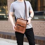 Men's PU Leather Crossbody Messenger Shoulder Bag