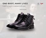 Black Leather Lace-Up Work Shoes for Men