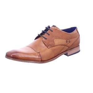Bugatti Men's Cognac Leather Derby Shoes, Size 9