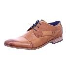 Bugatti Men's Cognac Leather Derby Shoes, Size 9