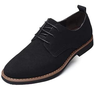 Men's Black Suede Oxford Lace-Up Shoes