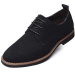 Men's Black Suede Oxford Lace-Up Shoes