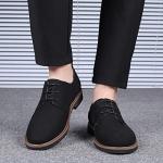 Men's Black Suede Oxford Lace-Up Shoes