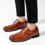 Men's Yellow Brown Lace-Up Brogues Size 9