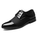 Men's Black Patent Leather Oxford Lace-Up Shoes