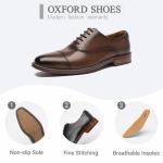 Men's Brown Leather Oxford Shoes - Comfortable & Non-Slip