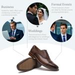 Men's Brown Leather Oxford Shoes - Comfortable & Non-Slip