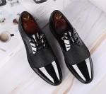 Men's Black Patent Leather Oxford Lace-Up Shoes