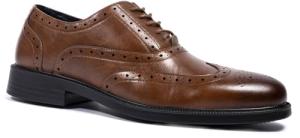 Men's Tan Oxford Brogue Shoes with Memory Foam