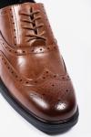 Men's Tan Oxford Brogue Shoes with Memory Foam