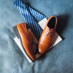 Hitmars Men's Bright Brown Lace-Up Oxfords