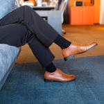 Hitmars Men's Bright Brown Lace-Up Oxfords
