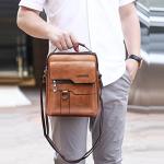 Men's PU Leather Crossbody Messenger Shoulder Bag
