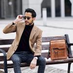 Men's PU Leather Crossbody Messenger Shoulder Bag