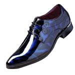 Men's Floral Lace-Up Derby Shoes in Blue