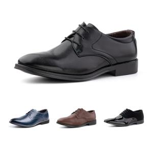 Men's Patent Leather Oxford Derby Shoes, Black