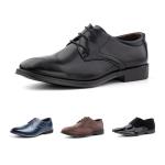 Men's Patent Leather Oxford Derby Shoes, Black