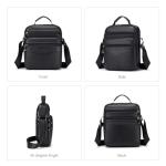 Men's Leather Shoulder Bag - Casual Travel Tote